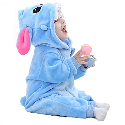 OSEPE Unisex-baby Flannel Romper Animal Onesie Pajamas Outfits Suit Stitch Size90;(13-18 months) - Image 2