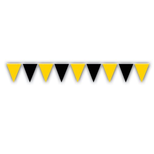Outdoor Pennant Banner (black & golden-yellow) Party Accessory  (1 count) (1/Pkg)
