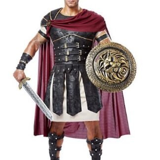 California Costumes Men’s Roman Gladiator Adult, Black/Burgundy, X-Large