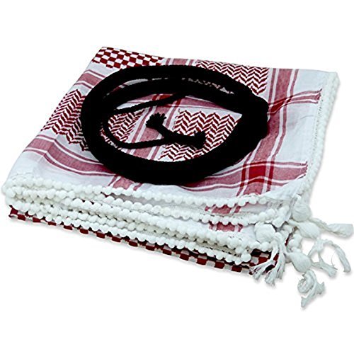 Authentic Keffiyeh RED Shemagh + Agal by Bethlehem Gifts TM