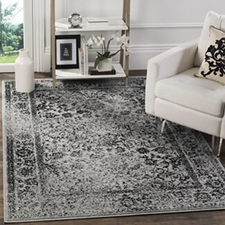Safavieh Adirondack Collection ADR109B Grey and Black Oriental Vintage Distressed Area Rug (6′ x 9′)