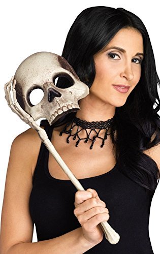Mememall Evil Skull Lorgnette Mask Skeleton Bone Handle Mask Halloween Costume