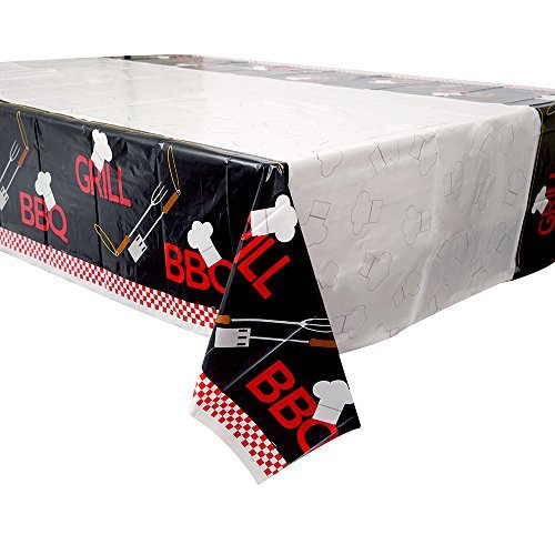 Backyard BBQ Plastic Tablecloth, 84″ x 54″