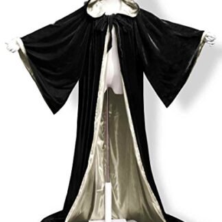 ANGELWARDROBE Halloween Robe Wizard Cloak Wicca LARP LOTR Black-Gold 6XL