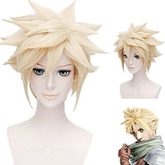 EZ2WORLD Hot! Anime Cosplay Cloud Strife Short Blonde Cosplay Party Hair Wig