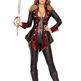 3Pc Adventurous Pirate Babe, black/burgandy, Women Medium