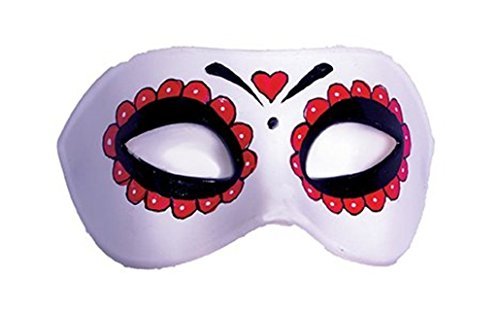 Women's Sugar Skull Half Mask Heart Design