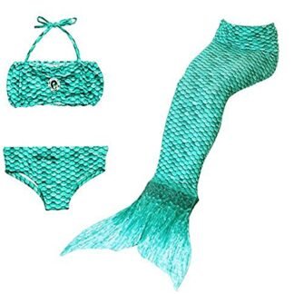 Infant Toddler Kids Mermaid Tai Swimsuit Princess Bikini Set Swimwear (120 (4-6Years), Green)