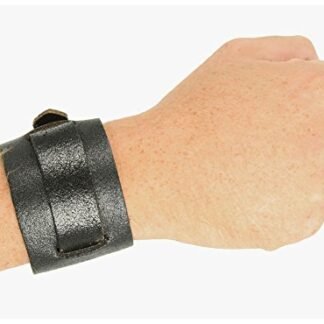 Single Strap Leather Wristband Jedi Costume Accessory (Black)