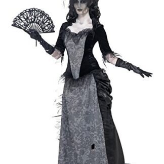 Smiffy's Women's Ghost Town Black Widow Costume, Top, Skirt and Hat, Ghost Town, Halloween, Size 6-8, 24575