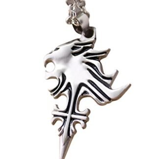 Qinol Final Fantasy Wolf Head Cross Necklace Cosplay Accessory Pendant (1 pc)