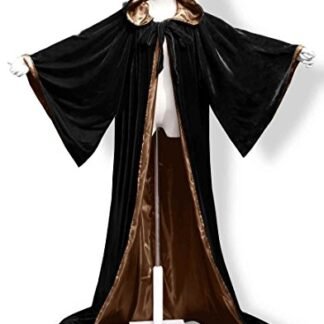 ANGELWARDROBE Halloween Robe Wizard Cloak Wicca LARP LOTR Black-Brown 6XL