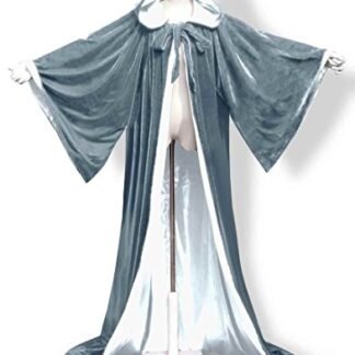 ANGELWARDROBE Halloween Robe Wizard Cloak Wicca LARP LOTR Gray-White 6XL
