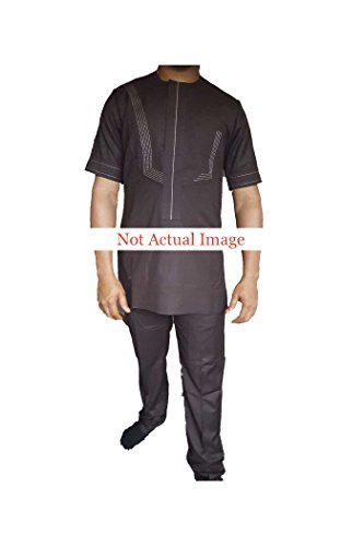 Senator Styled African / Nigerian Concept Design Native Wear (50; X-Large Fitted, Black) - Image 2