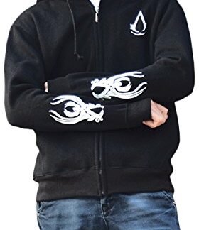 Pulle-A Assassin's Creed Cosplay Connor Kenway Black Halloween Hoodie Costume XXL