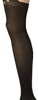 Leg Avenue Women's Cat Spandex Opaque Pantyhose, Black/Nude, One Size