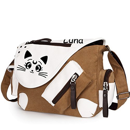 YOYOSHome Sailor Moon Anime Tsukino Usagi Cosplay Backpack Messenger Bag Shoulder Bag (Brown)