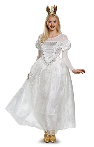 Disney Women's Alice Queen Deluxe Costume, White, Large