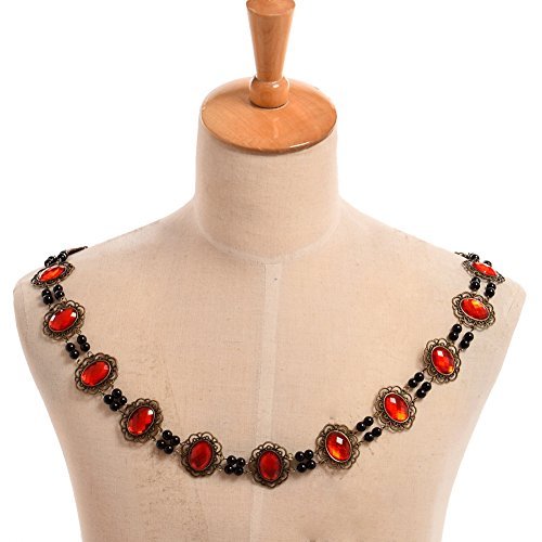 GRACEART Tudors Chain of Office Livery Collar Necklace (Red Cabochons)