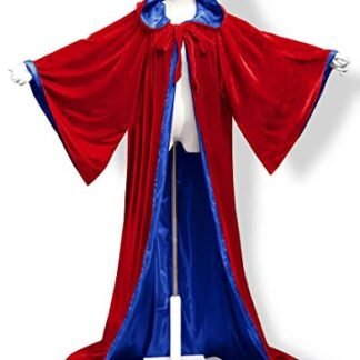 ANGELWARDROBE Halloween Robe Wizard Cloak Wicca LARP LOTR Red-Blue 1XL