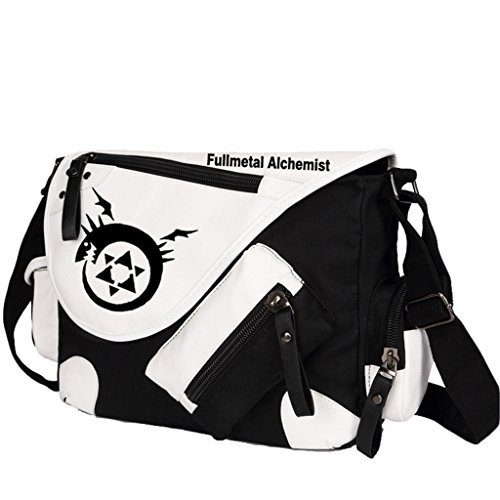 YOYOSHome Fullmetal Alchemist Anime Cosplay Backpack Messenger Bag Shoulder Bag (Black)