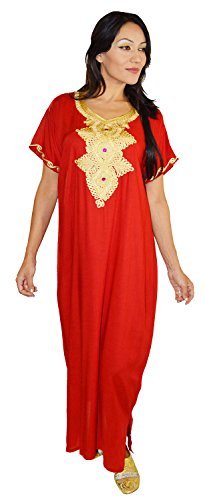 Moroccan Caftan Handmade Light Weight Cotton Embroidery SMALL to MEDIUM - Image 2