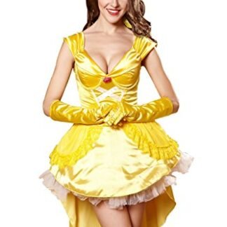 Beauty and The Beast Bella Dress, Princess Costume, Halloween Princess Costume, Princess Cosplay Costume (L)