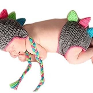 Pinbo Baby Photography Prop Crochet Knitted Animal Dragon Fringe Hat Shorts