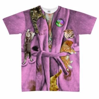 Faux Real Women's Cat Lady Missy Crew Neck Nightshirt, Pink, One Size