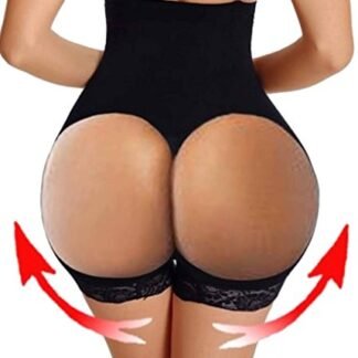 Elastic Waistband Shapewear Cool Comfort butt lifter panties Enhancer Thigh Slimmer (M/L, Black)