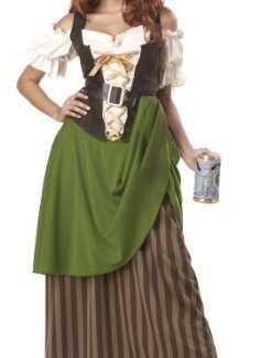 California Costumes Tavern Maiden Adult Costume, Olive/Brown, X-Large