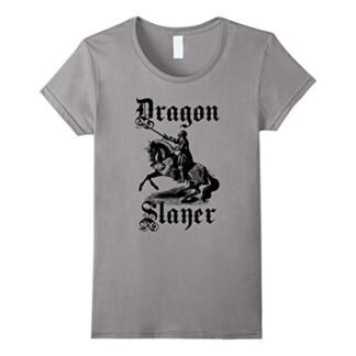 Womens Dragon Slayer Knight Medieval and Renaissance T Shirt XL Slate