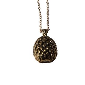 Game of Thrones Inspired Dragon's Egg Gold Color Pendant Necklace Costume Accessory