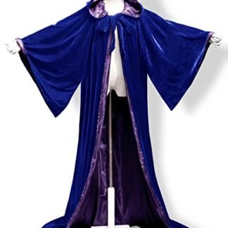 ANGELWARDROBE Halloween Robe Wizard Cloak Wicca LARP LOTR Blue-Pu 6XL