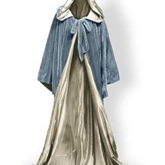 ANGELWARDROBE Halloween Robe Wizard Cloak Wicca LARP LOTR Gray-Gold 1XL