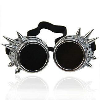 Best-topshop Vintage Victorian Rivet Steampunk Sunglasses Welding Gothic Style Cosplay (Silver)