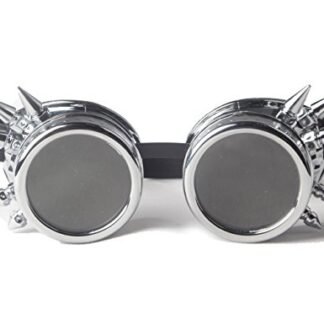Focussexy Steampunk Goggles Color Bright Silver(7 optional colors lens)