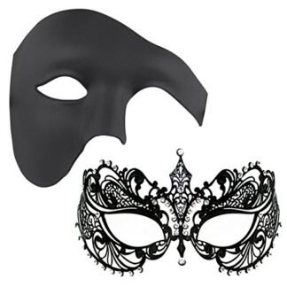 2 Pack set Unisex Venetian Masquerade Mask Cosplay Party Halloween Mask