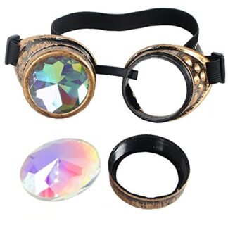 3-5 Days Delivery Kaleidoscope Goggles Steampunk Rave Diffraction Glasses