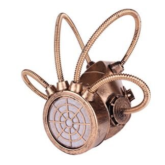Arsimus Gas Mask Steampunk with Gears Gold Respirator| Cosplay Mask