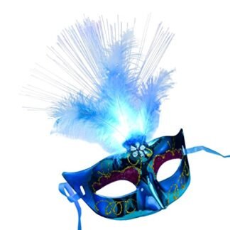 Princess Costume Feather Masks,Fullfun Women Novelty LED Light Feather Mask for Fancy Masquerade Holloween Dress Party