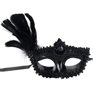 Feather Princess Woen's Party Masquerade Mask Cosplay Venetian Mask, One Size