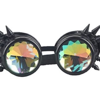 Kaleidoscope Rave Rainbow Crystal Lenses Steampunk Goggles Spike Halloween