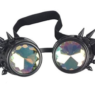 FUT ABS Spiked Rainbow Lenses Steampunk Goggles Glasses Cosplay