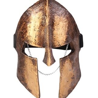 King Ma Warriors Face Mask Spartan Warrior Knight Gold Costume Helmet