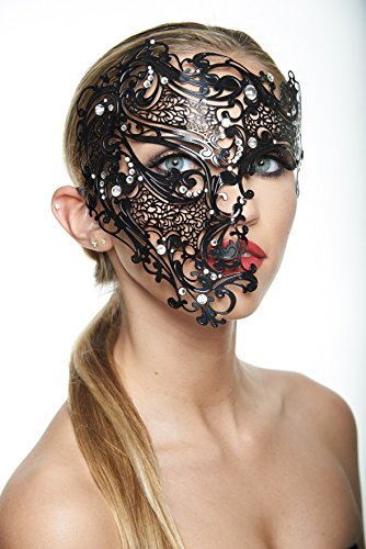 Spellbinding Phantom Masquerade Mask (Unisex; Clear Rhinestones; Large)