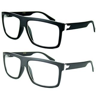 Newbee Fashion Popular Unisex Flat Top Square Big Thick Frame Clear Lens Eye Glasses