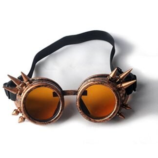 Careonline Fashion Goggles Steampunk Welding Cosplay Vintage Spikes Goggles Glasses (Copper)