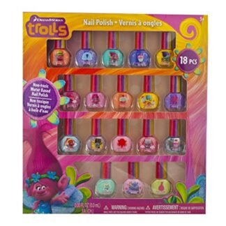 Dreamworks Trolls Girls Dress-up 18 Piece Nail Polish Costume Cosmetics Set