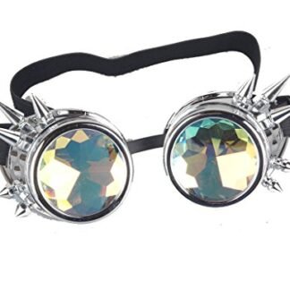 FUT Spiked Steampunk Goggles Kaleidoscope Rave Lenses Cyber Goggles Cosplay